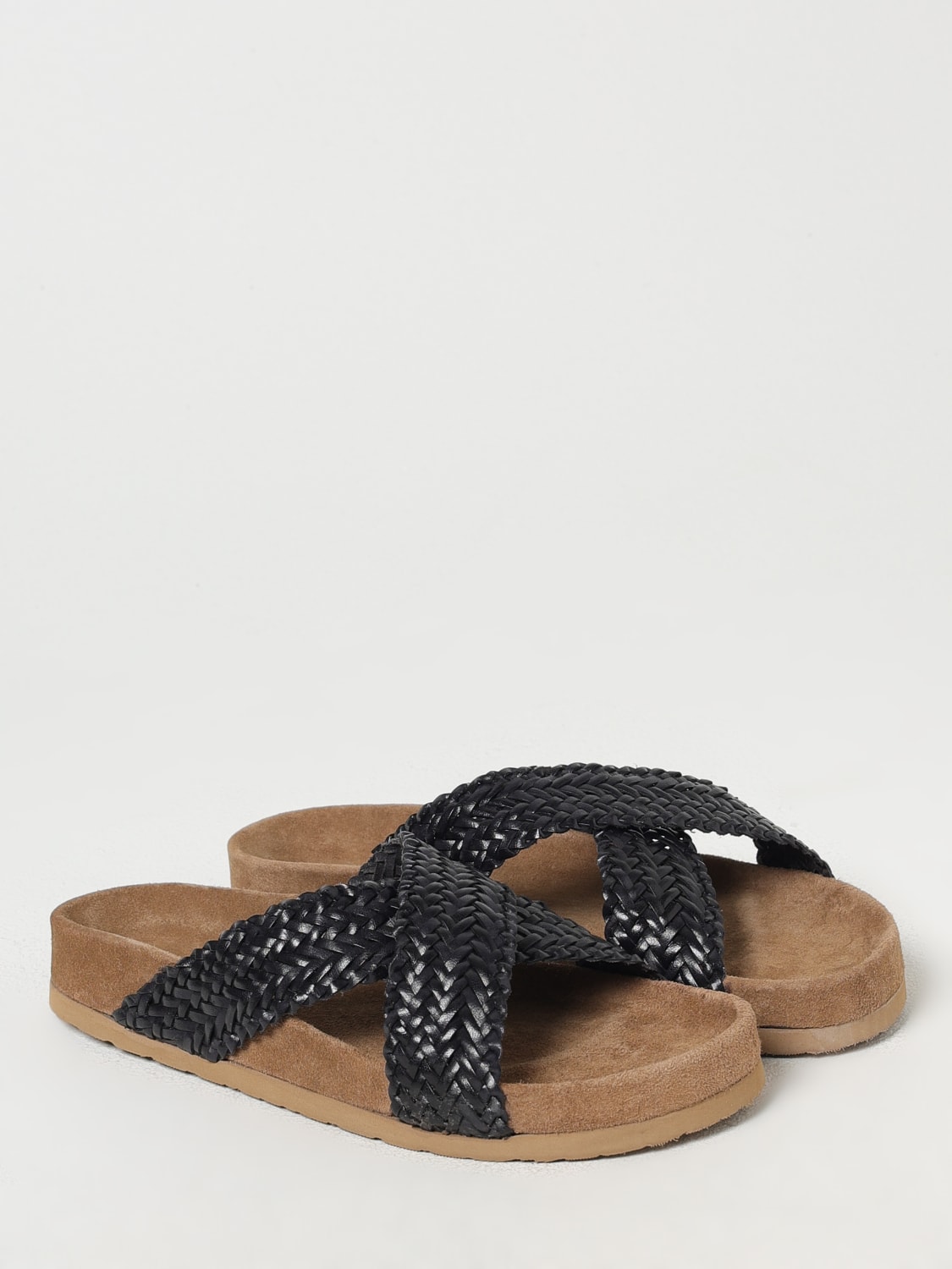 サンダル・ミュール DRAGON DIFFUSION Women Sandals 5109 BLACK Black DRAGON DIFFUSION: Flat sandals woman - Black | Dragon