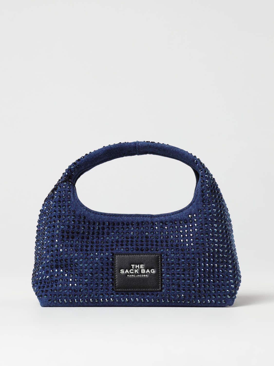 MARC JACOBS BORSA A MANO: Borsa Crystal Denim Mini Sack Marc Jacobs, Blue - Img 1