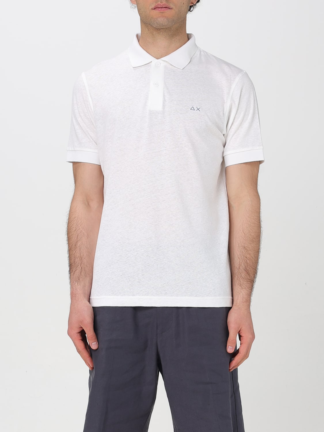 SUN68 POLO: Polo in cotone con logo SUN68, Crema - Img 1