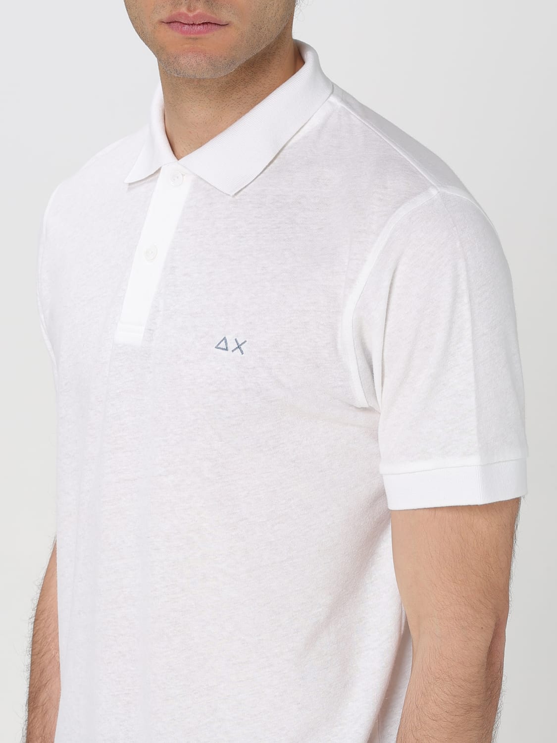 SUN68 POLO: Polo in cotone con logo SUN68, Crema - Img 3