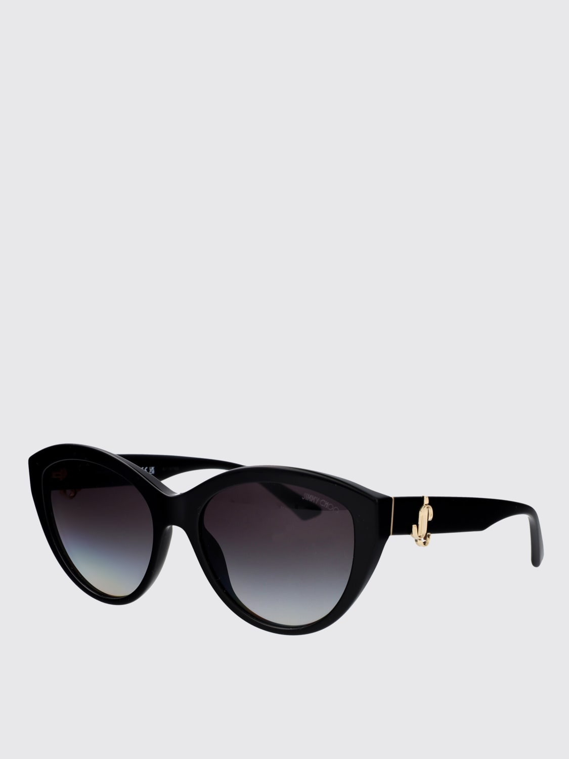 サングラス JIMMY CHOO Woman Sunglasses Black 1 0JC5005 50418G JIMMY CHOO JC5005 50418G Black Glitter Gradient Grey 55 mm