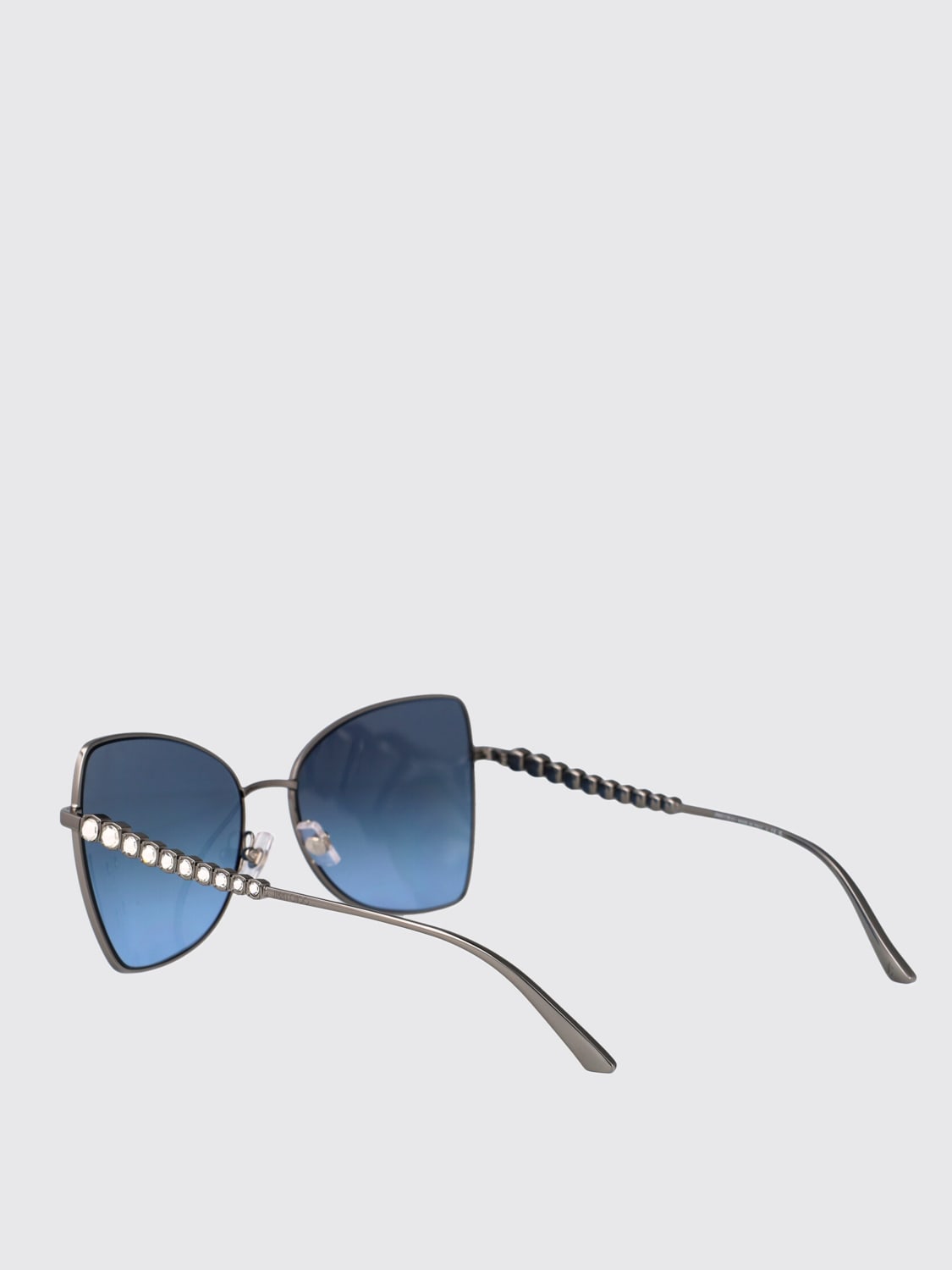 JIMMY CHOO OCCHIALI DA SOLE: Occhiali da sole 0JC4010B Jimmy Choo in metallo con strass incastonati , Grigio - Img 4