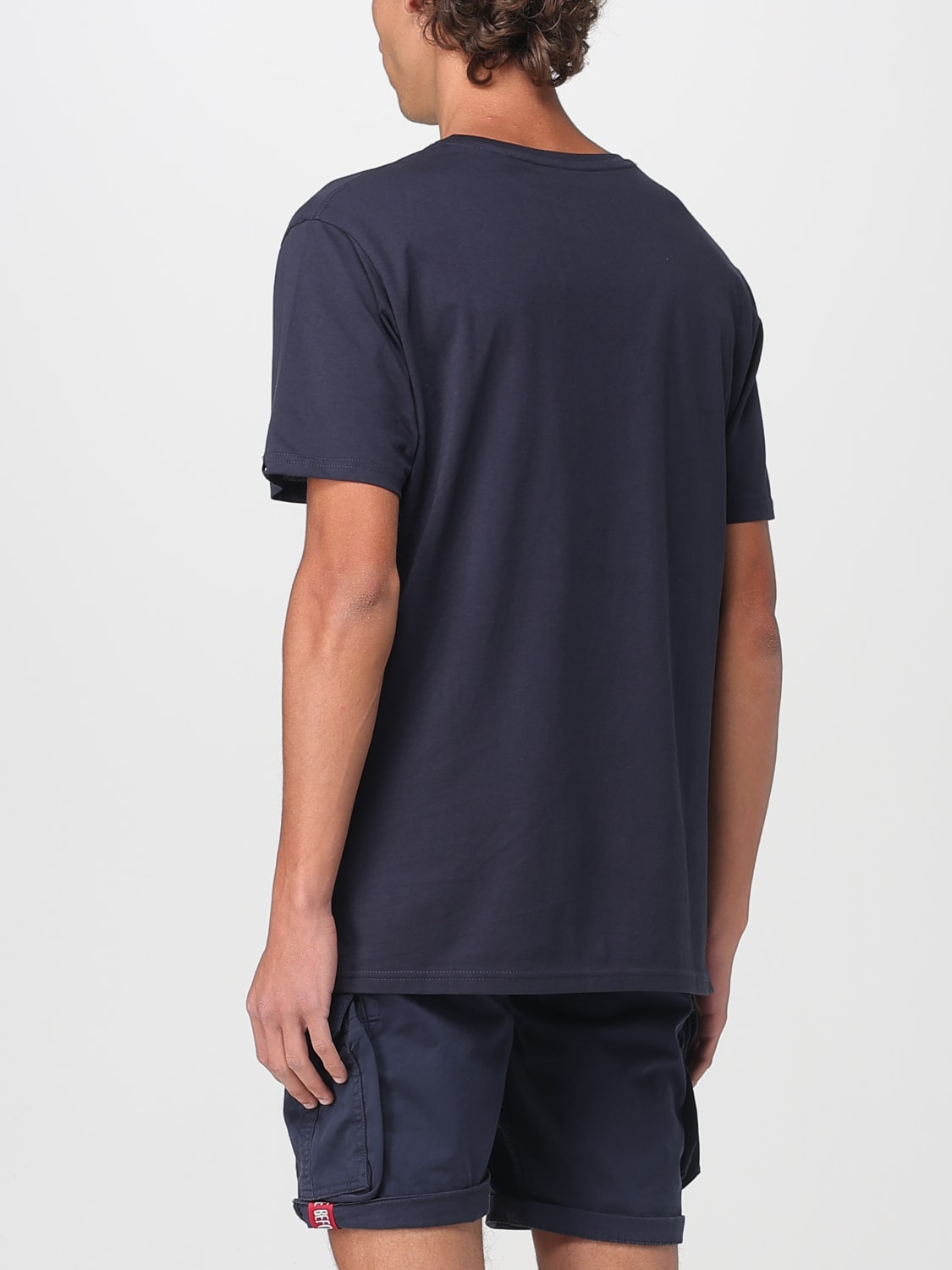 Tシャツ・カットソー ALPHA INDUSTRIES Men T-shirt Blue 188505 07 Alpha Industries cotton t-shirt Basic T Small Logo navy blue