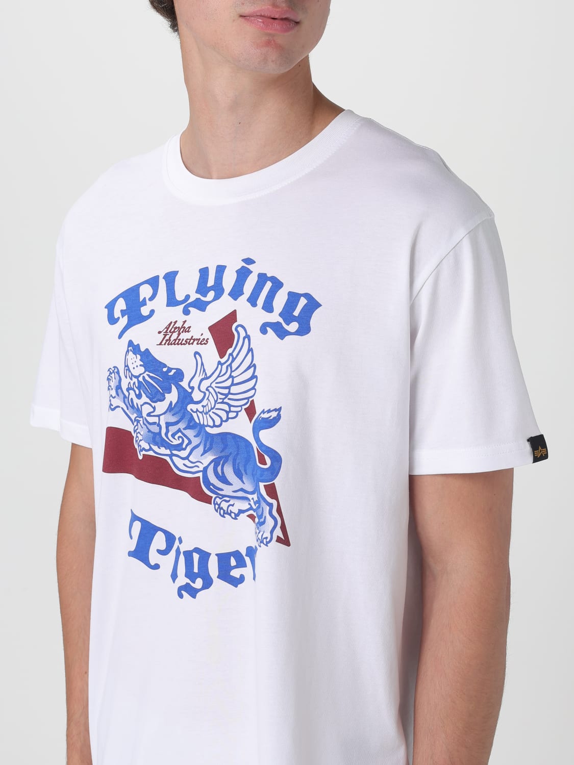 ALPHA INDUSTRIES T-SHIRT: T-shirt stampata Alpha Industries, Bianco - Img 3
