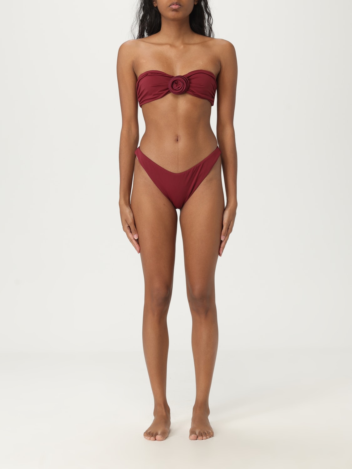 LA REVECHE COSTUME: Costume da bagno con fiore La Reveche, Bordeaux - Img 1