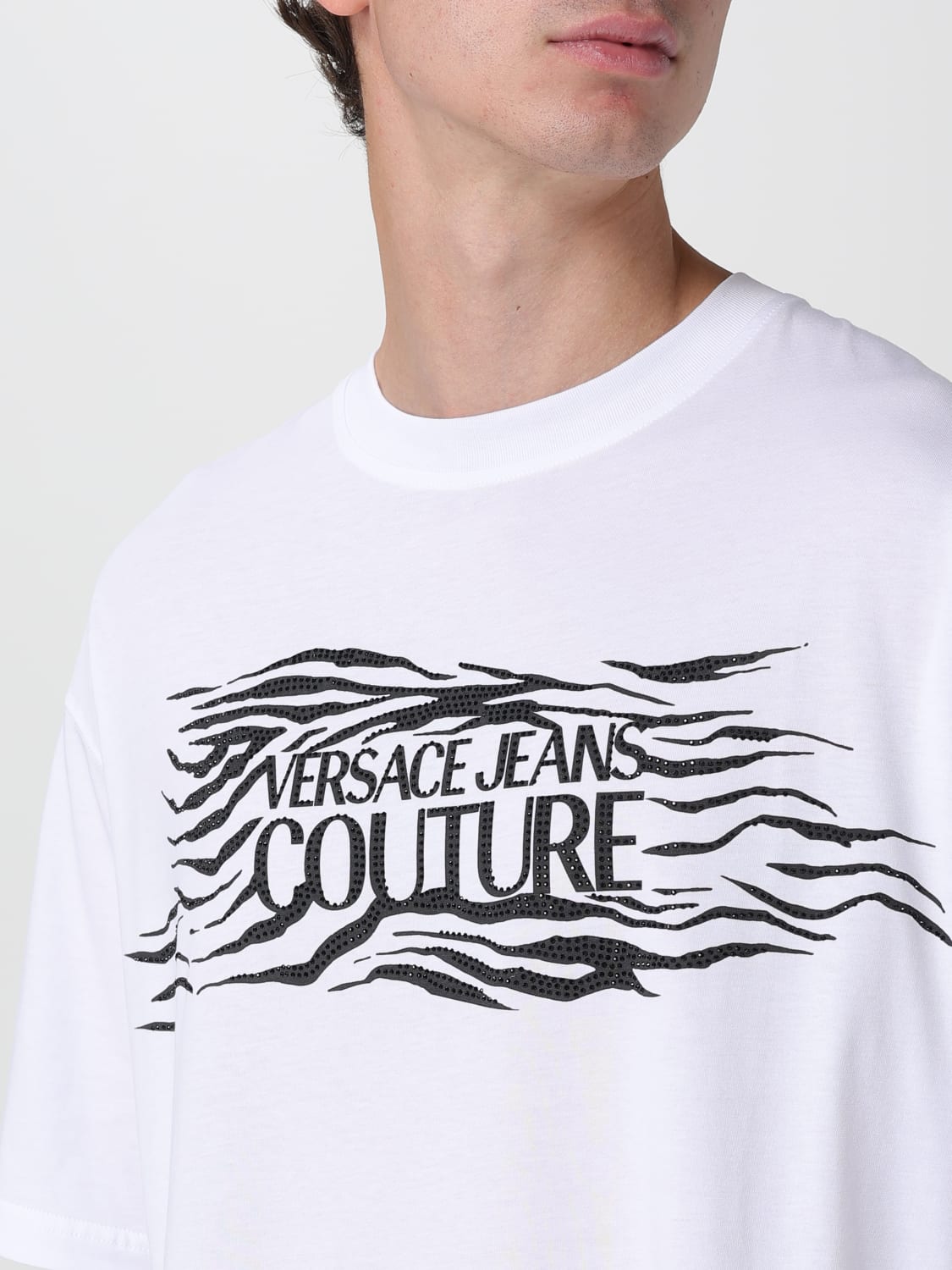 Tシャツ・カットソー VERSACE JEANS COUTURE Men T-shirt White 78GAH6L1J0001 003 VERSACE JEANS COUTURE: T-shirt men - White | Versace Jeans