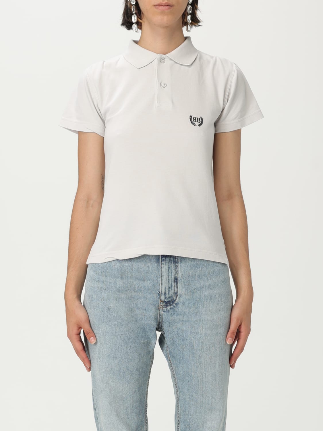 Tシャツ・カットソー BALENCIAGA Woman Polo Shirt White 833244TSVC7 9012 BALENCIAGA: Polo shirt woman - White | Balenciaga polo shirt