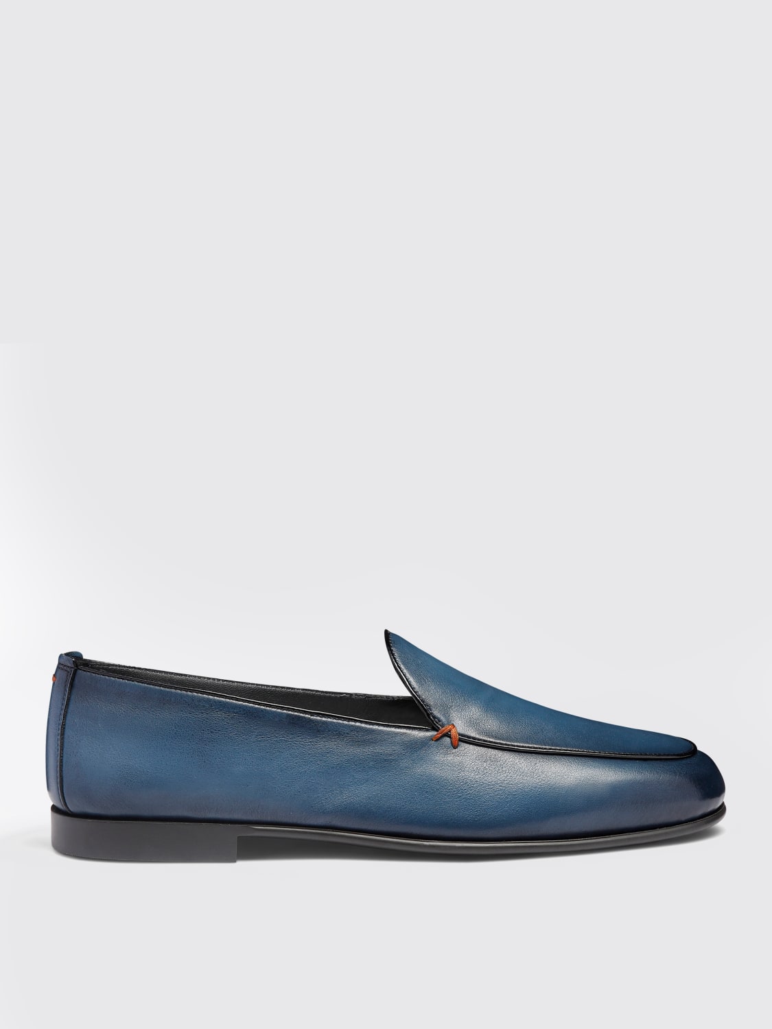 SANTONI MOCASSINI: Mocassino Santoni in pelle , Blue - Img 1