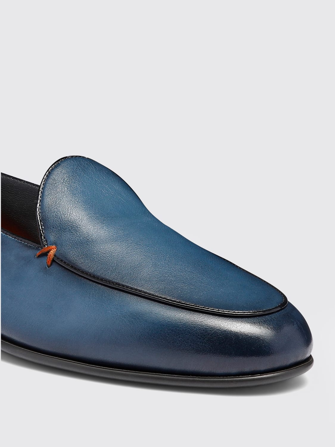 SANTONI MOCASSINI: Mocassino Santoni in pelle , Blue - Img 3