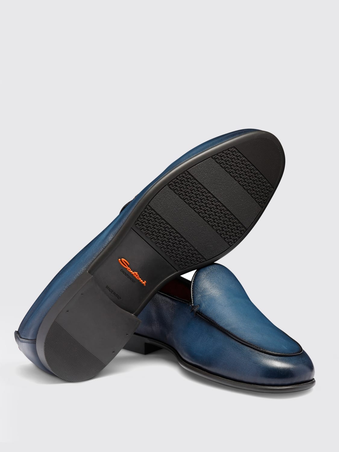 SANTONI MOCASSINI: Mocassino Santoni in pelle , Blue - Img 4