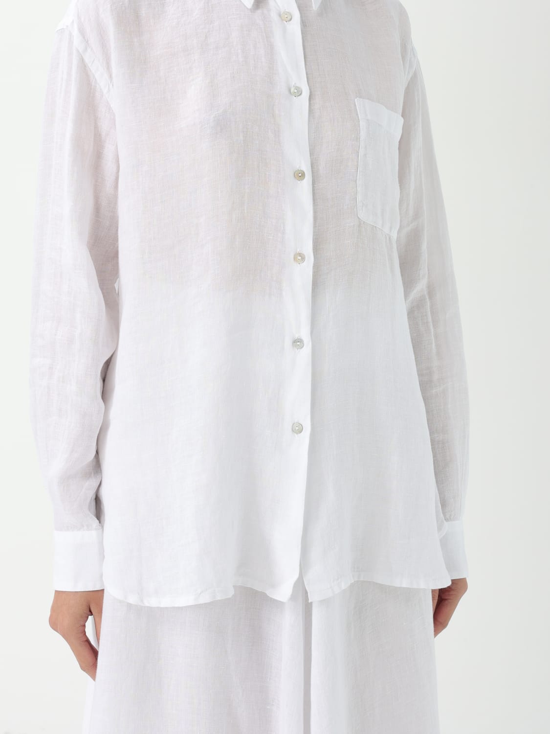 120% LINO CAMISA: Camisa mujer 120% Lino, Blanco - Img 4