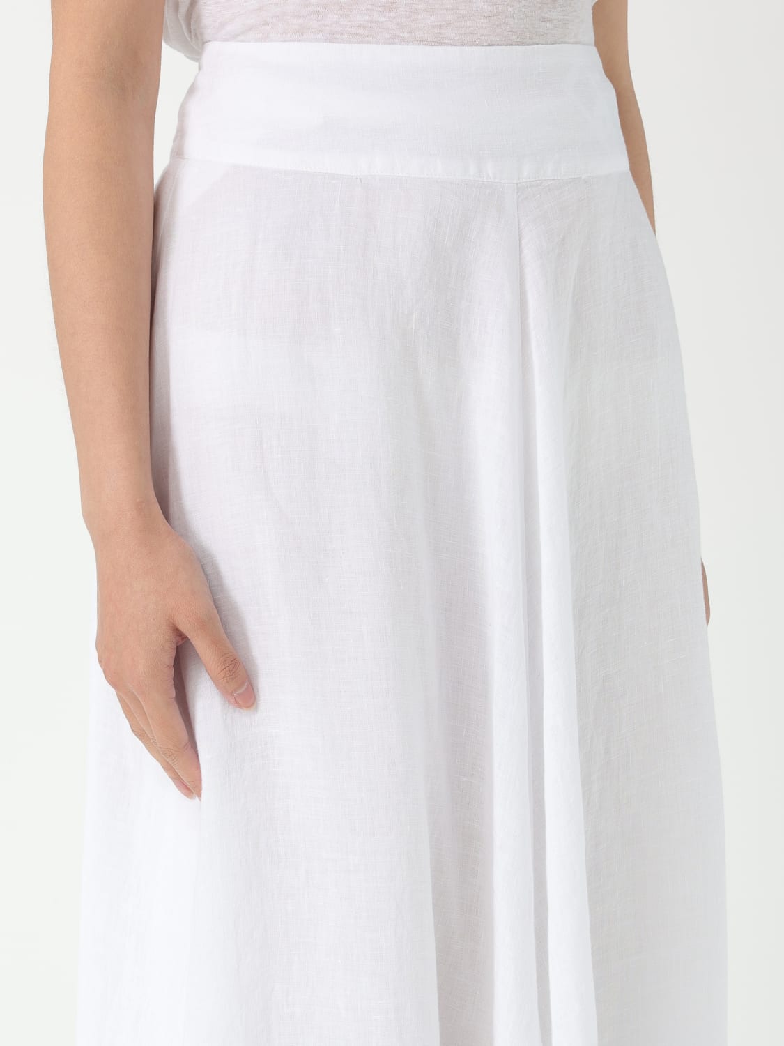 スカート 120% LINO Woman Skirt White 32ALIW59AF000B31732ALIW 000050 120% LINO: Skirt woman - White | 120% Lino skirt