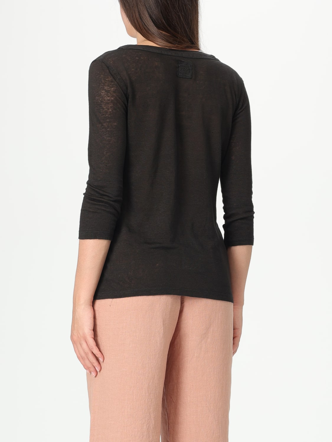 Tシャツ・カットソー 120% LINO Woman T-Shirt Black 32ALIW7667000B56832ALIW S0065R 120% LINO: T-shirt woman - Black | 120% Lino t-shirt