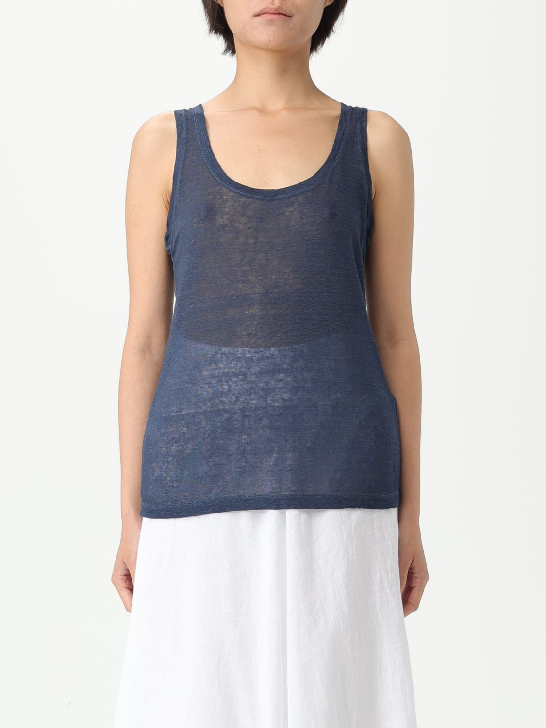 Tシャツ・カットソー 120% LINO Woman T-Shirt Navy 32ALIW7753000B56832ALIW S0025F 120% LINO: T-shirt woman - Navy | 120% Lino t-shirt