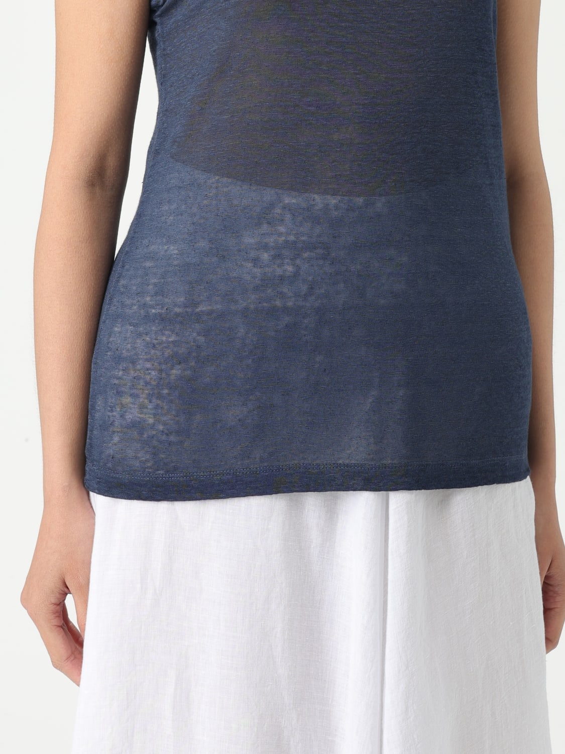 Tシャツ・カットソー 120% LINO Woman T-Shirt Navy 32ALIW7753000B56832ALIW S0025F 120% LINO: T-shirt woman - Navy | 120% Lino t-shirt