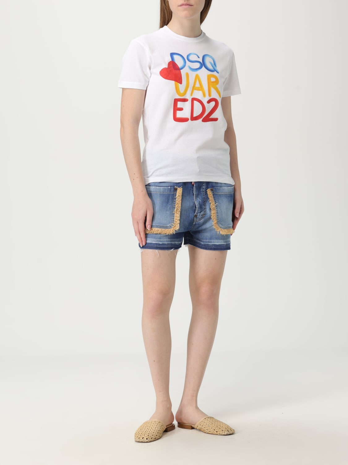 Tシャツ・カットソー DSQUARED2 Woman T-Shirt White S73GC0291S24379 100 DSQUARED2: T-shirt woman - White | Dsquared2 t-shirt