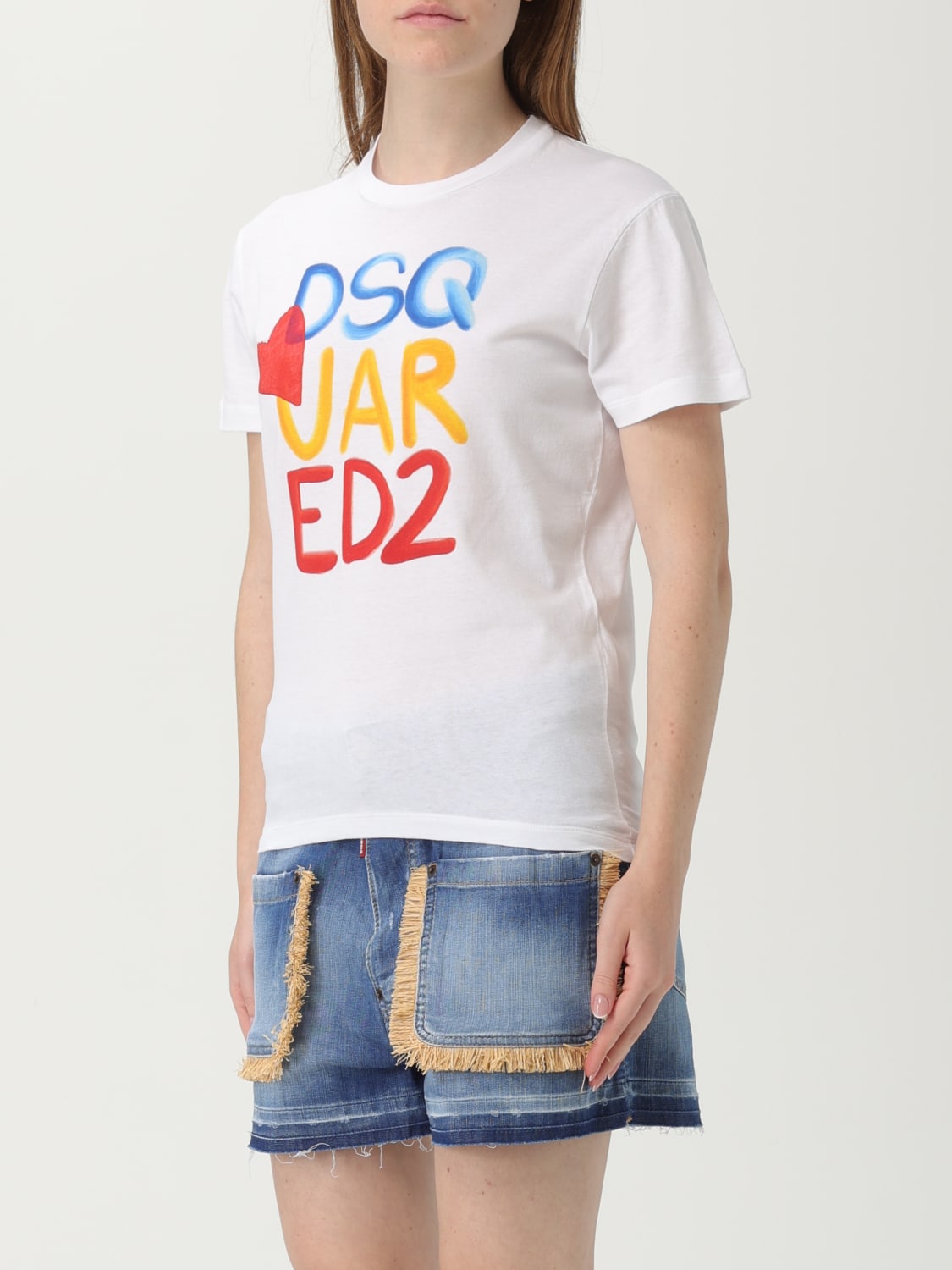 Tシャツ・カットソー DSQUARED2 Woman T-Shirt White S73GC0291S24379 100 DSQUARED2: T-shirt woman - White | Dsquared2 t-shirt