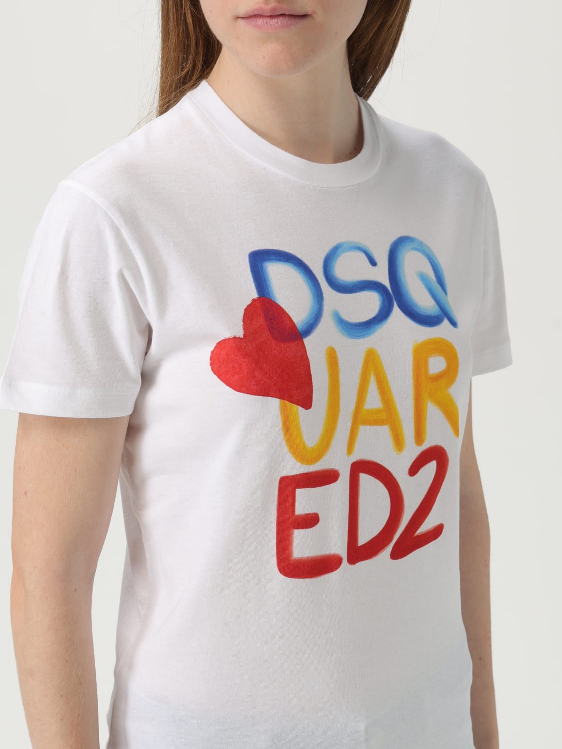 Tシャツ・カットソー DSQUARED2 Woman T-Shirt White S73GC0291S24379 100 DSQUARED2: T-shirt woman - White | Dsquared2 t-shirt