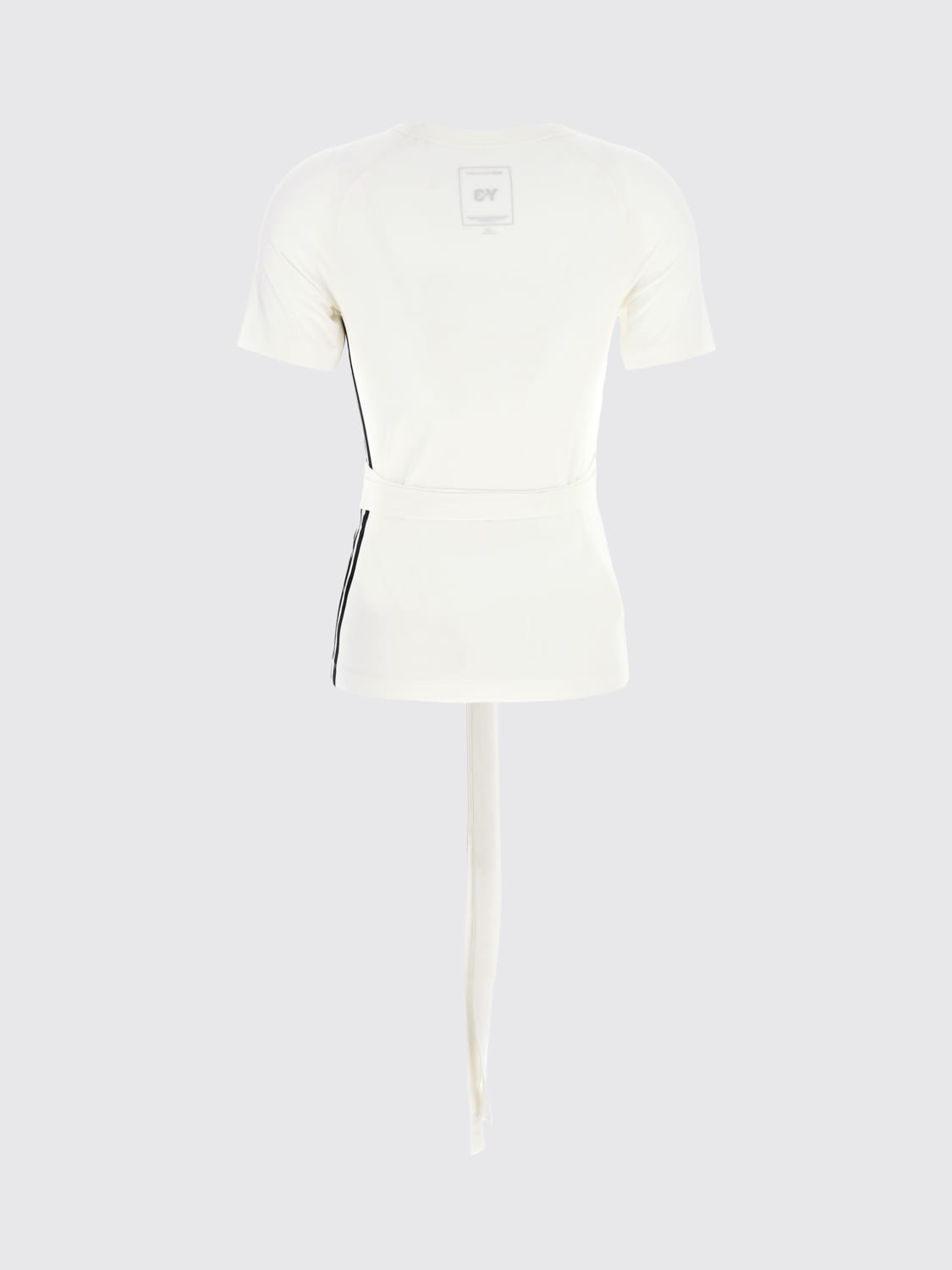 Y-3 T-SHIRTS: T-shirt in lyocell con cinta Y-3, Bianco - Img 2