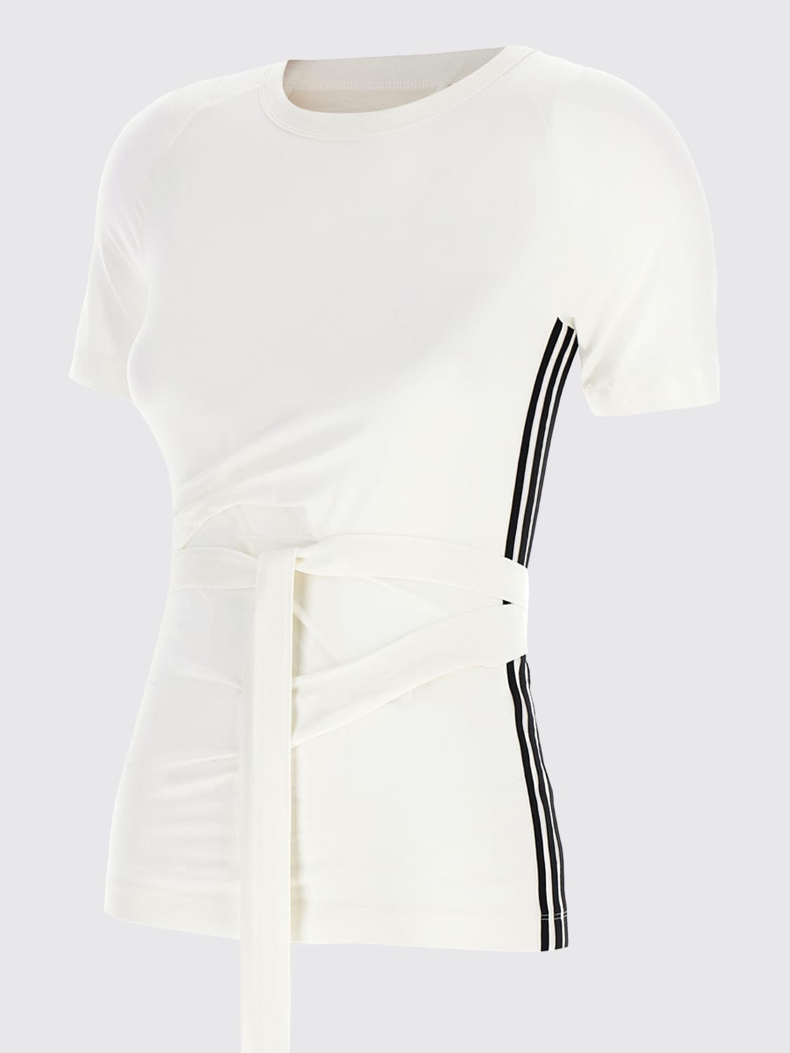 Y-3 T-SHIRTS: T-shirt in lyocell con cinta Y-3, Bianco - Img 3