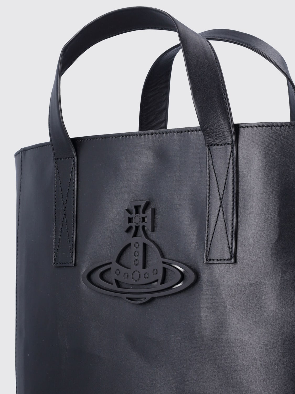トートバッグ Vivienne Westwood Women's Logo Tote Bag Black 4B010007W-L001 Vivienne Westwood Logo Tote Bag Black Red Authentic Women's