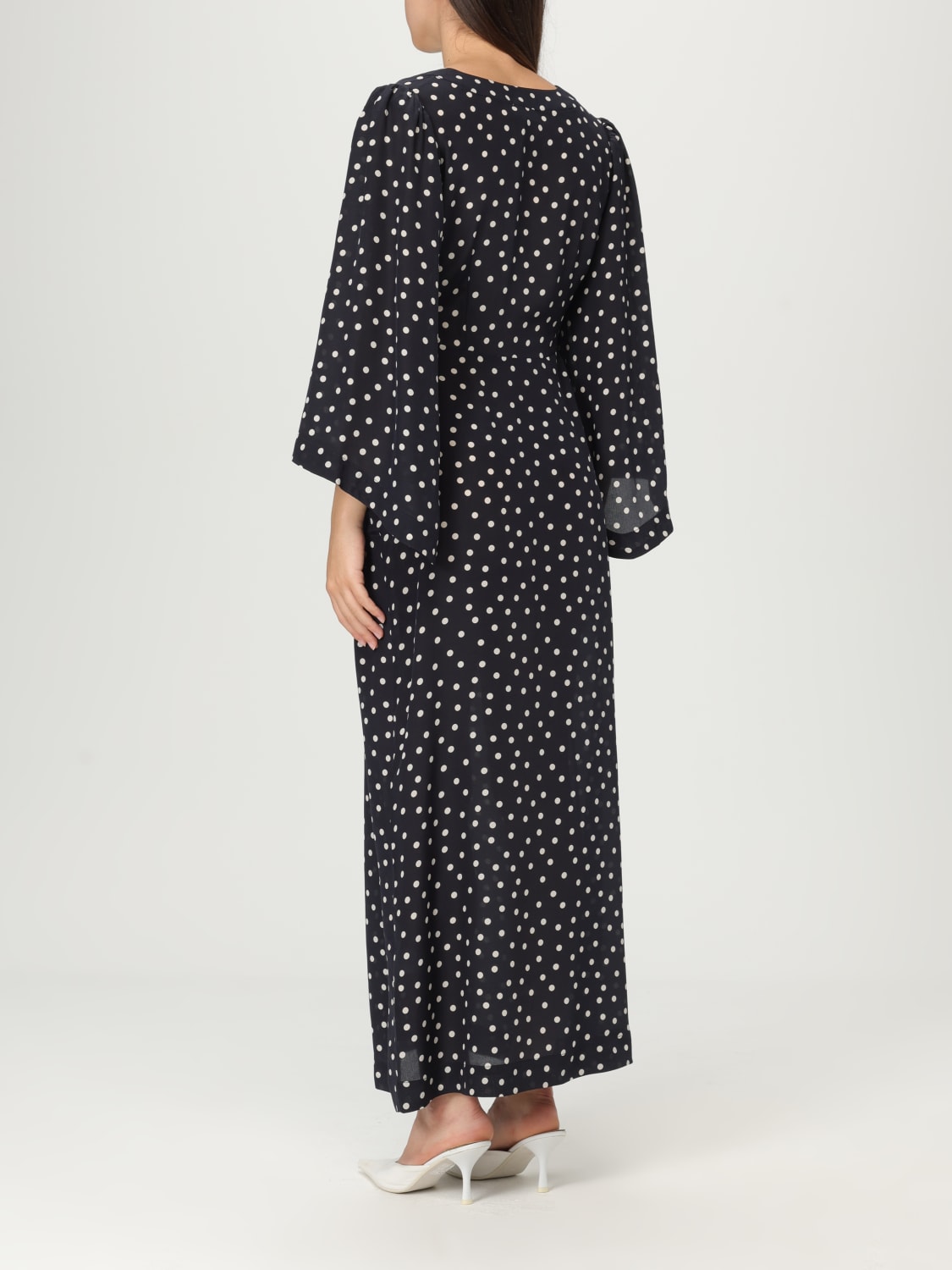 RIXO LONDON ABITO: Abito Rixo London in seta a pois , Blue - Img 2