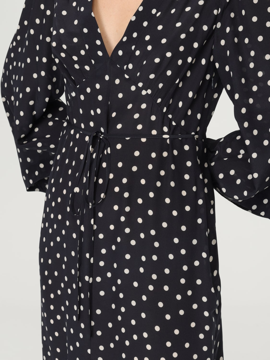 RIXO LONDON ABITO: Abito Rixo London in seta a pois , Blue - Img 3