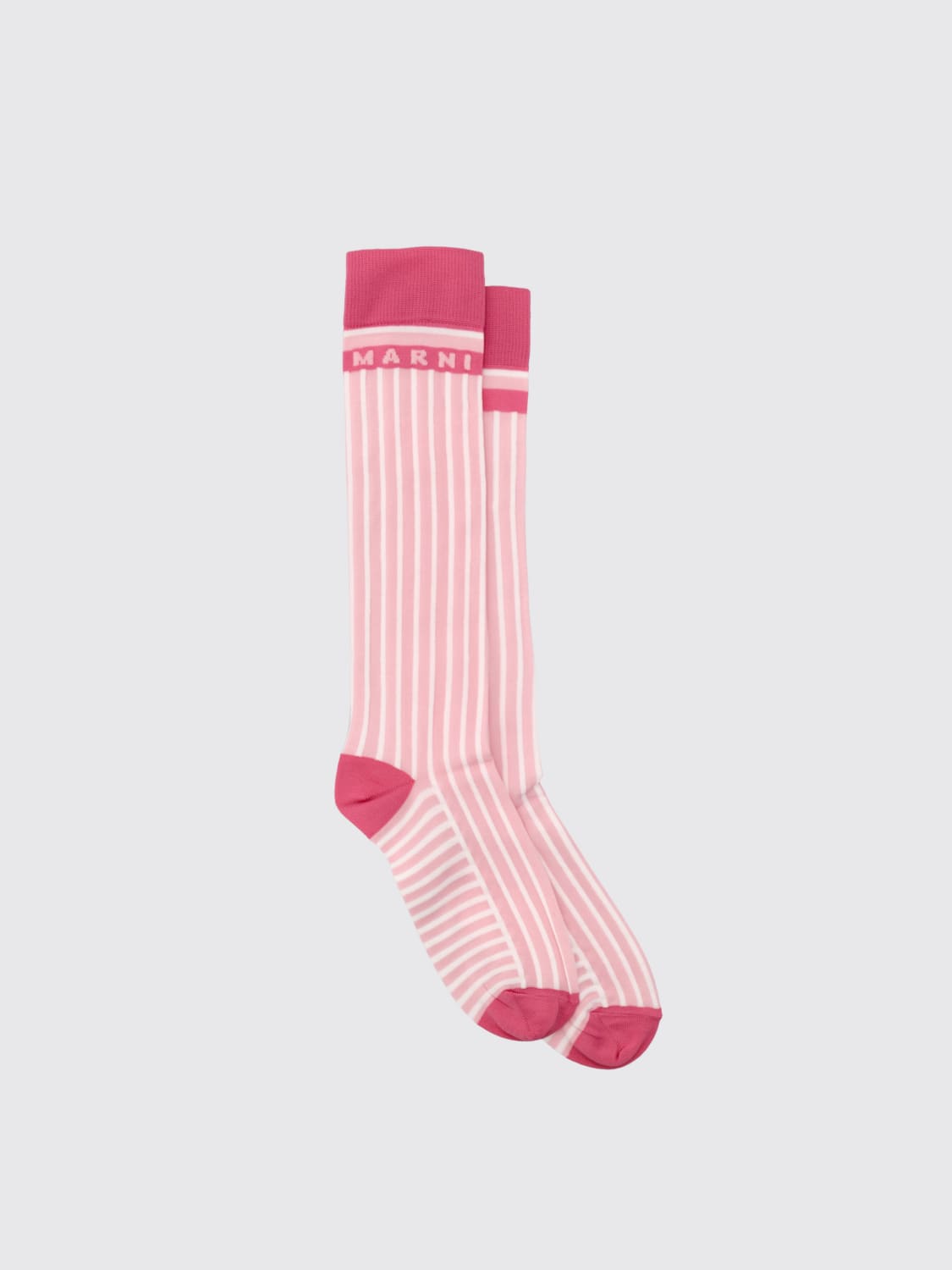 タイツ・ソックス MARNI Striped socks Pink SKMC0152MQUFU126 Pink colour block socks | Marni