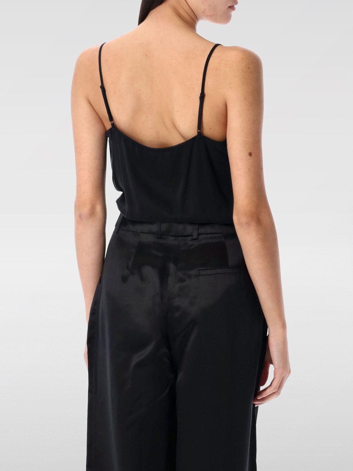 REMAIN TOP E BLUSE: Top Remain in misto viscosa con inserti in pizzo, Nero - Img 2