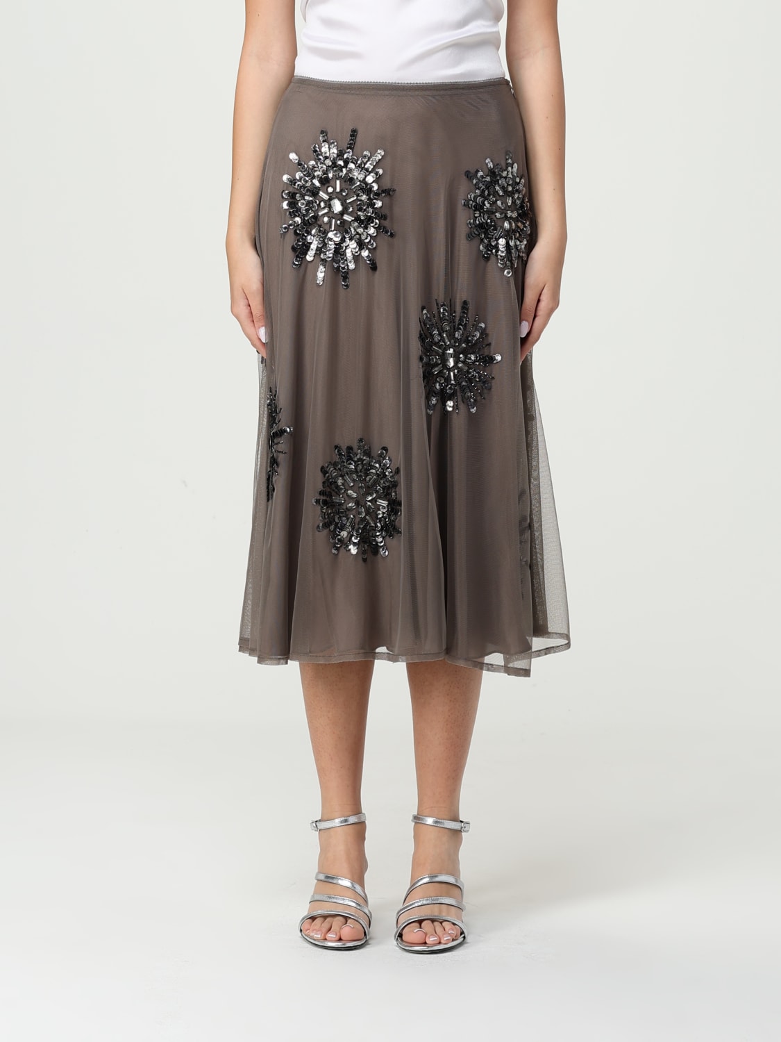 スカート MALIPARMI Woman Skirt Grey JG011450638 12007 MALIPARMI: Skirt woman - Grey | Maliparmi skirt JG011450638