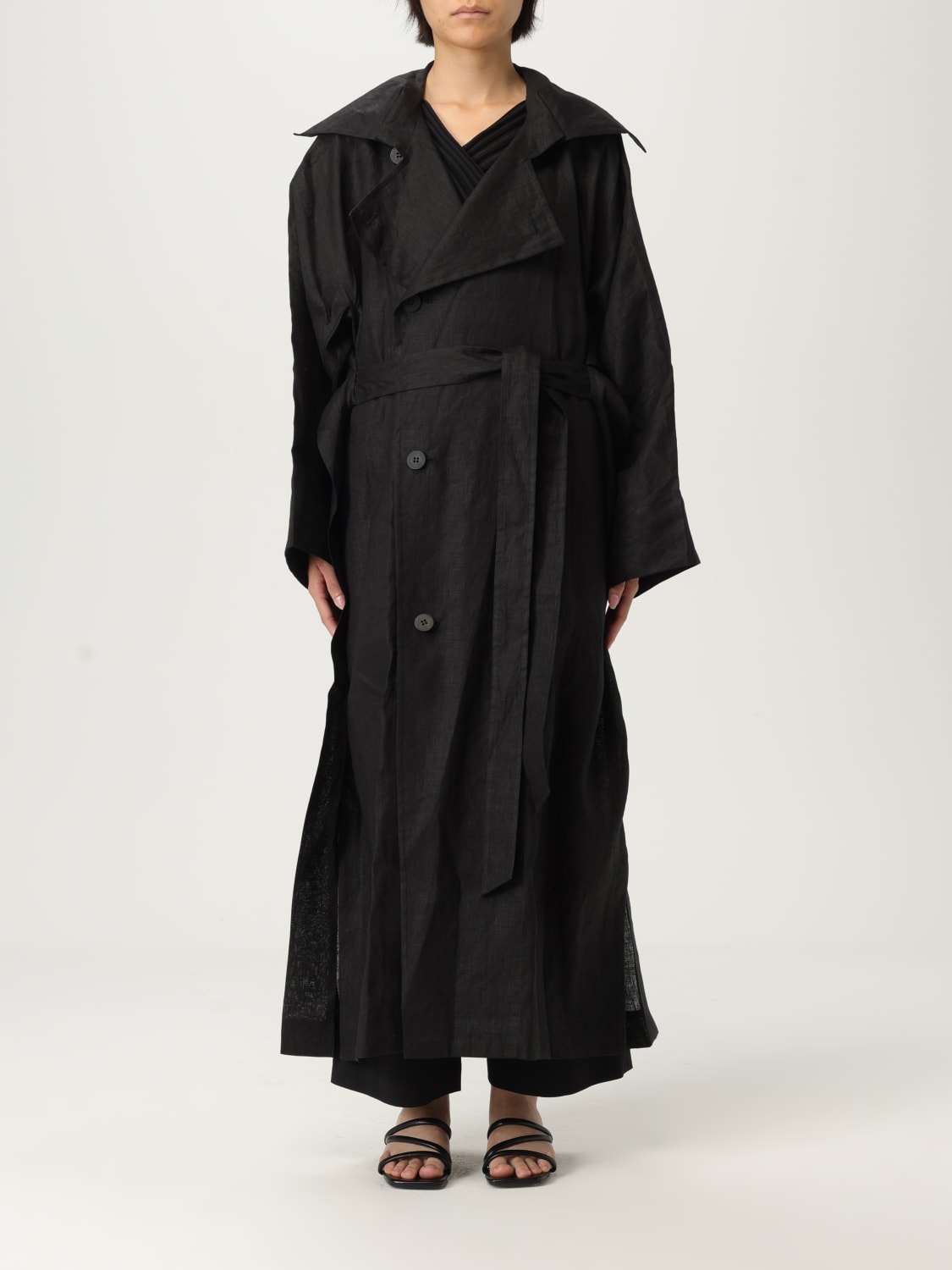 コート ISSEY MIYAKE Woman Coat Black IM56FA551 15 ISSEY MIYAKE: Coat woman - Black | Issey Miyake jacket