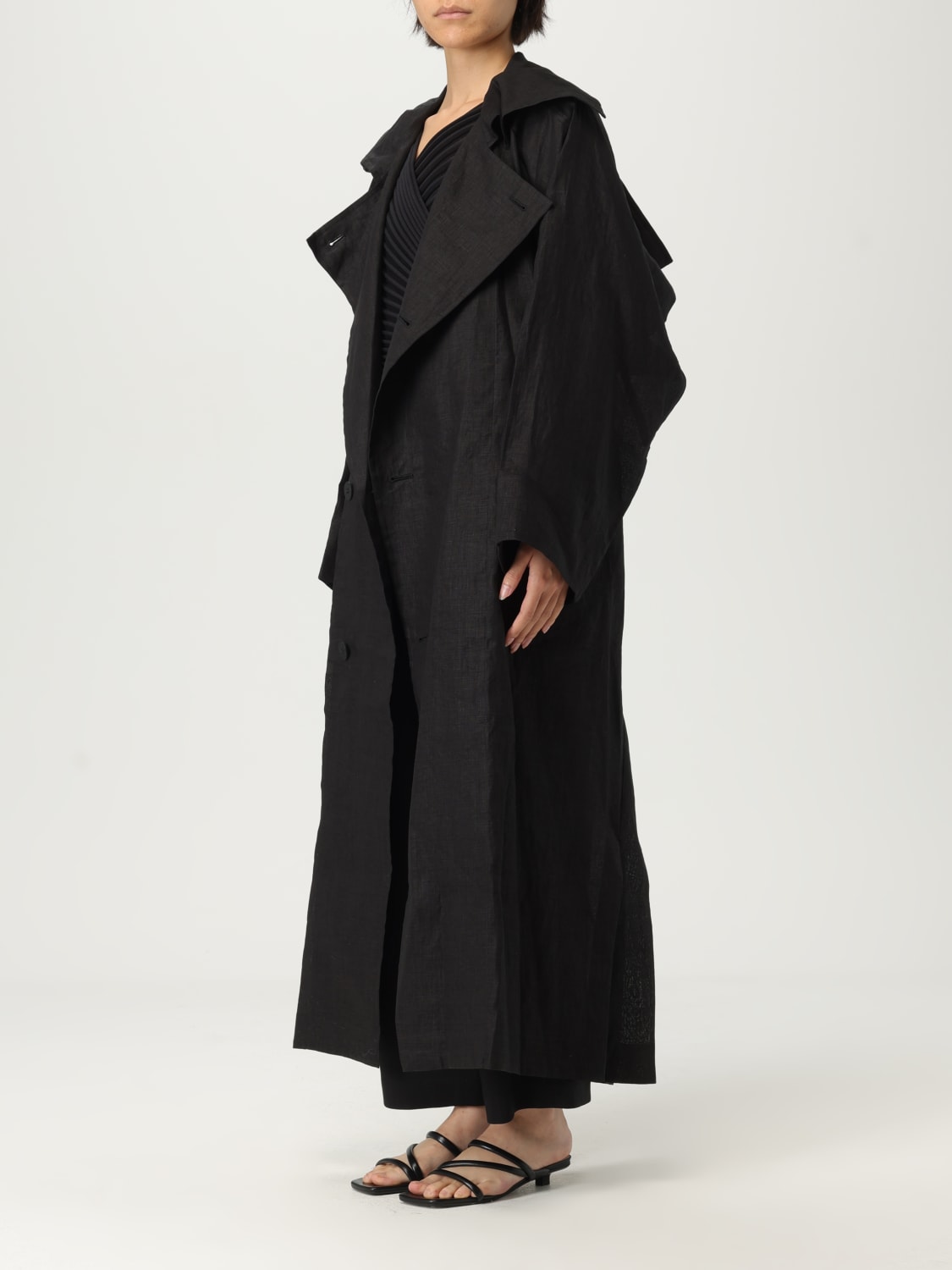 ISSEY MIYAKE JACKET: Coat woman Issey Miyake, Black - Img 4