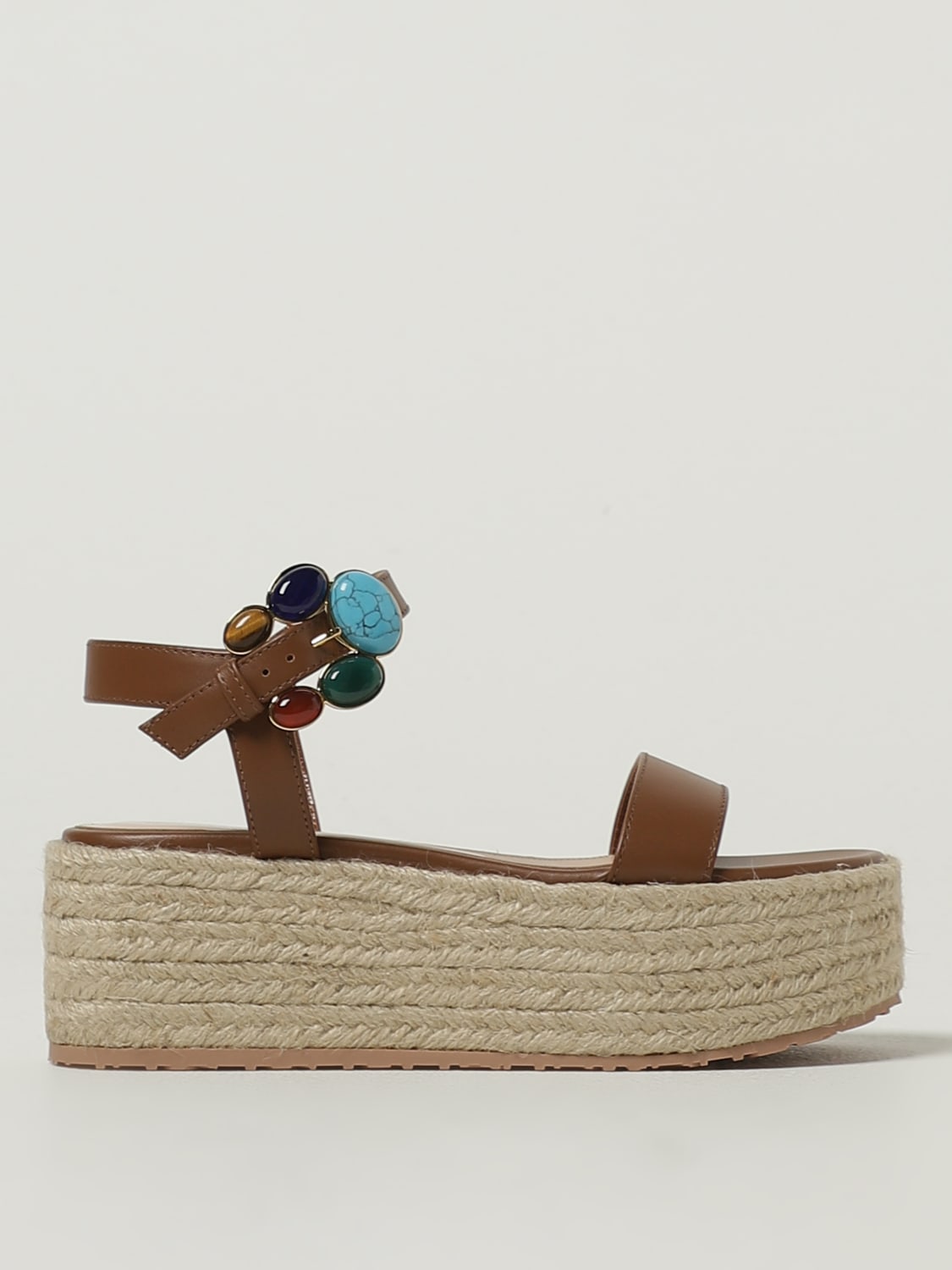 GIANVITO ROSSI SANDALIAS DE TACÓN: Sandalias planas mujer Gianvito Rossi, Marrón - Img 1