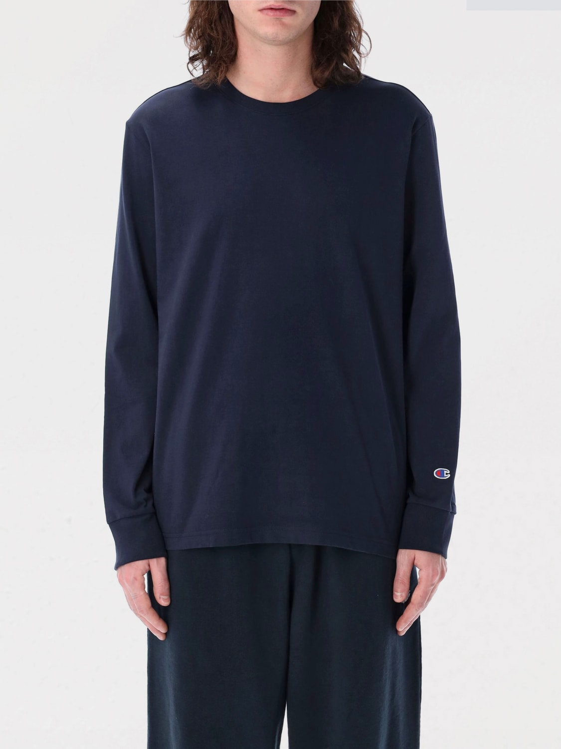 CHAMPION T-SHIRT: T-shirt Champion in cotone , Blue - Img 1