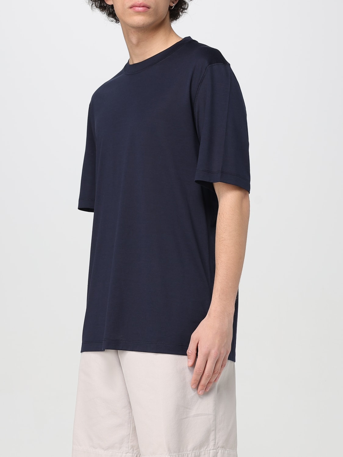BRUNELLO CUCINELLI: T-shirt men - Navy | Brunello Cucinelli