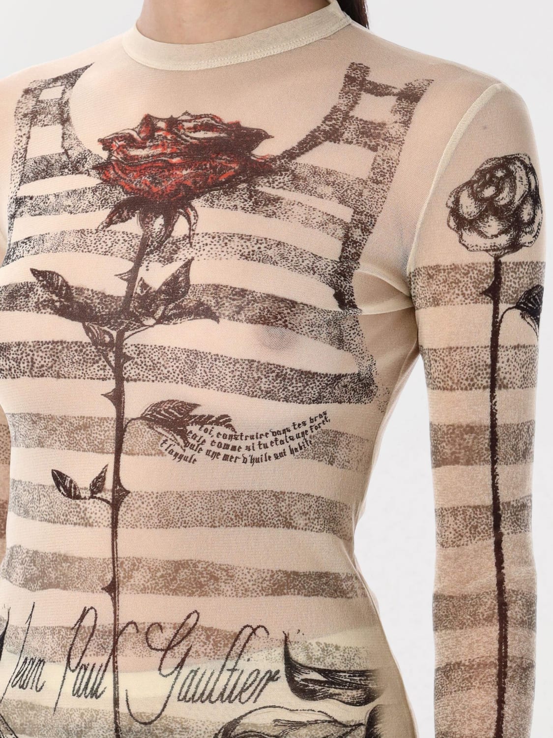 Tシャツ・カットソー JeanPaul GAULTIER TOP (TO274T585) JEAN PAUL GAULTIER: Top woman - Cream | Jean Paul Gaultier