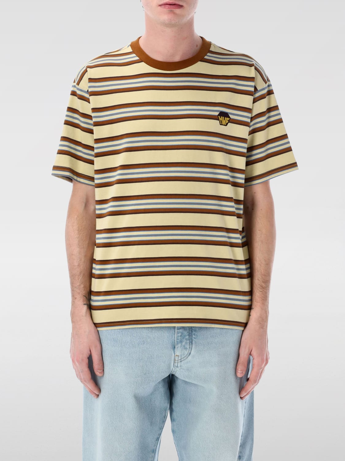 HUF T-SHIRT: T-shirt men Huf, Cream - Img 1