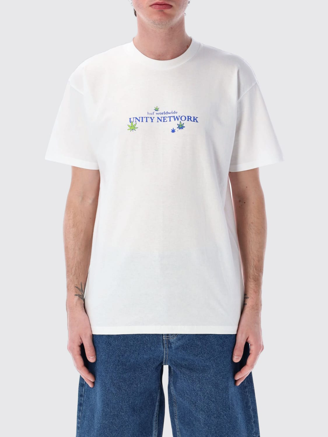 HUF T-SHIRT: T-shirt men Huf, White - Img 1