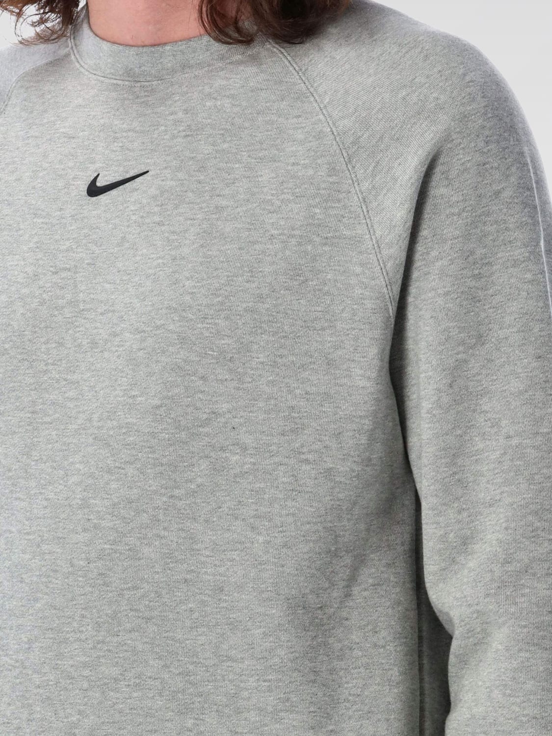 NIKE FELPA: Felpa a girocollo in cotone con logo Nike, Grigio - Img 3