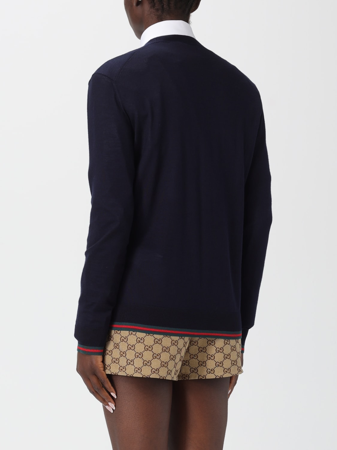 GUCCI PULLOVER: Strickjacke damen Gucci, Blau - Img 3