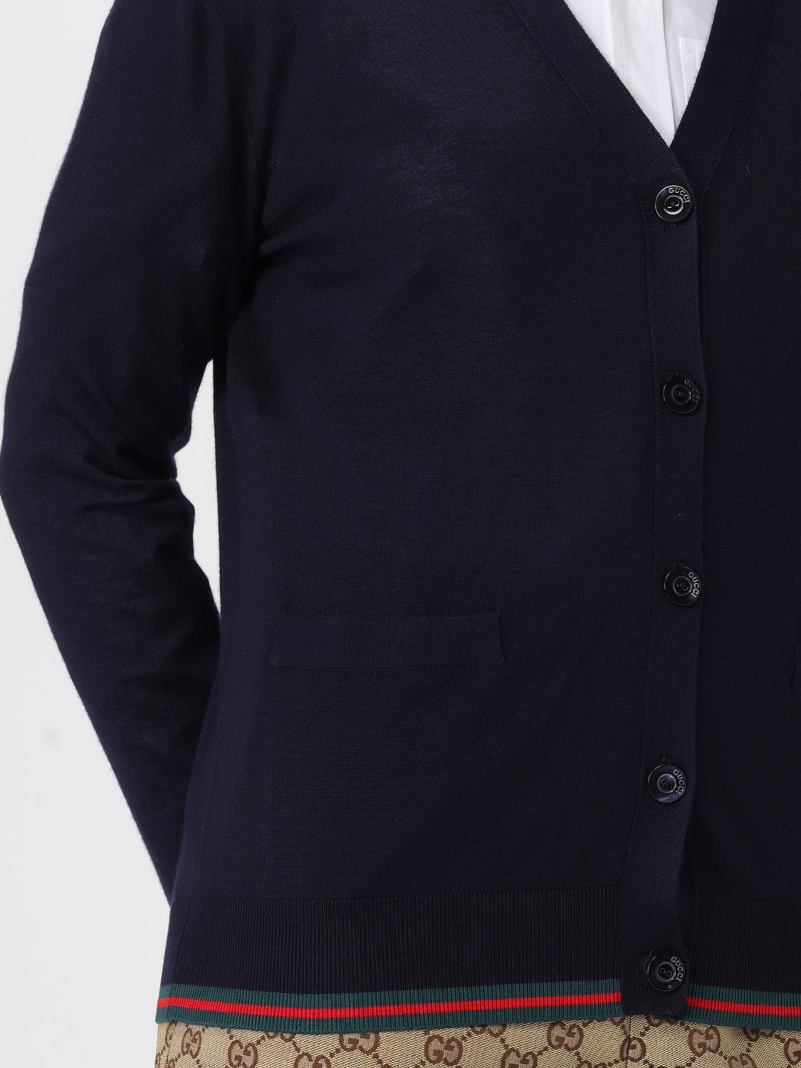 GUCCI PULLOVER: Strickjacke damen Gucci, Blau - Img 5