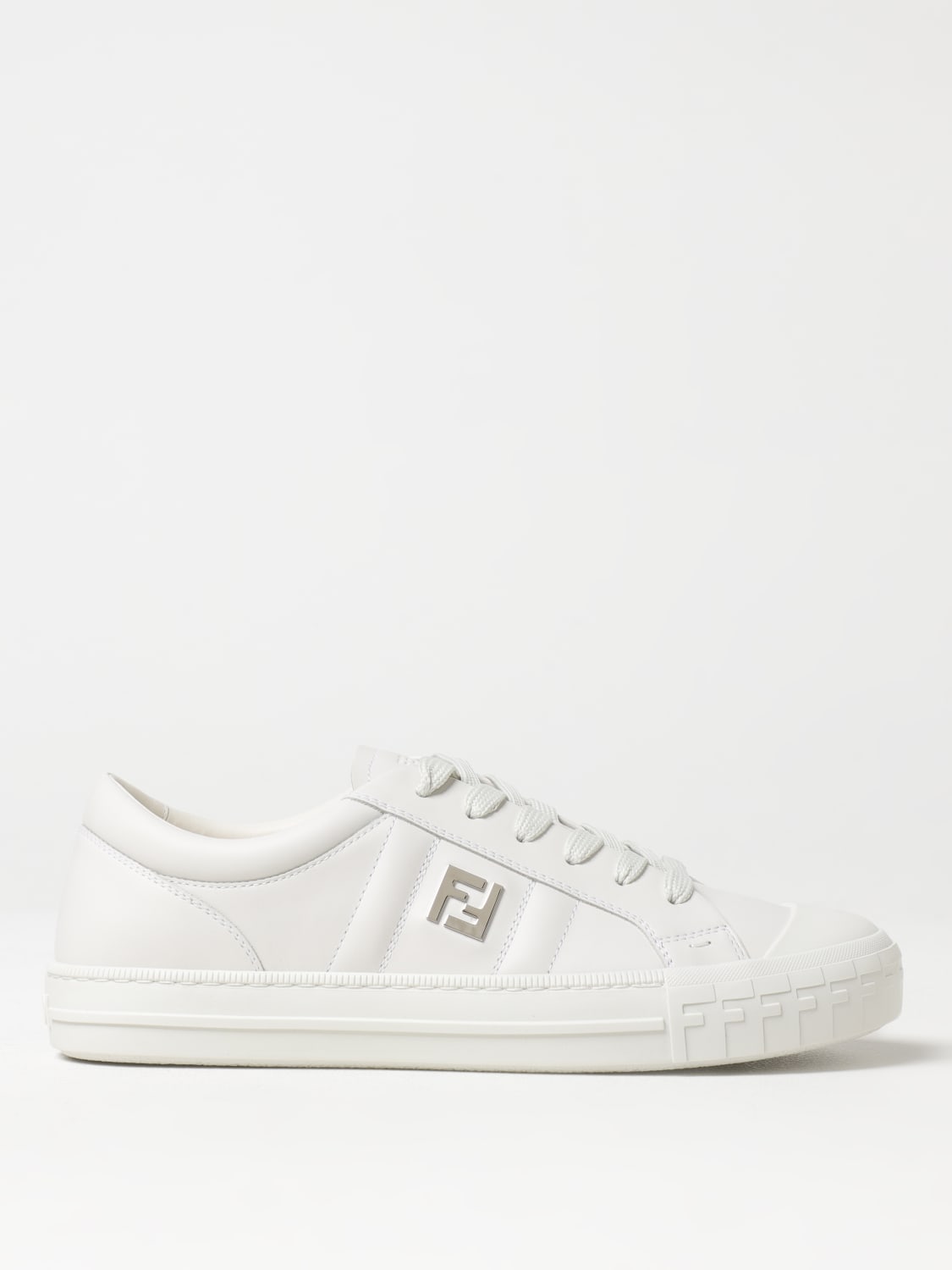 FENDI SNEAKERS: Sneakers Domino Fendi in pelle , Bianco - Img 1