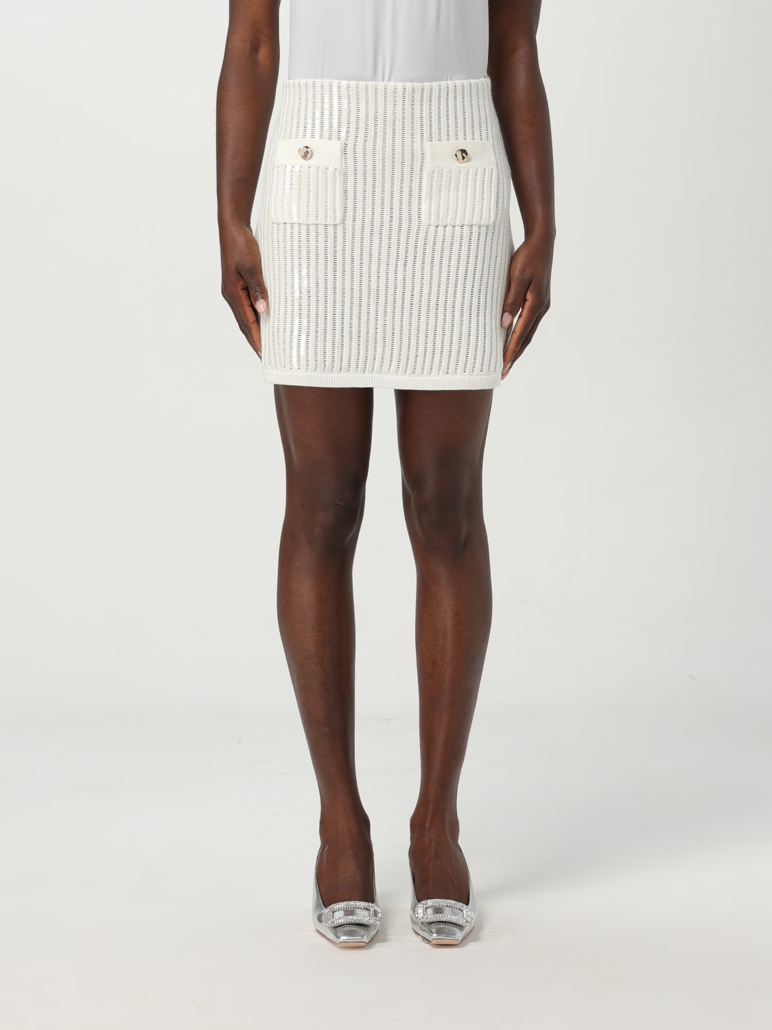 スカート SELF-PORTRAIT Woman Skirt White SS25126SKW WHITE SELF-PORTRAIT: Skirt woman - White | Self-Portrait skirt