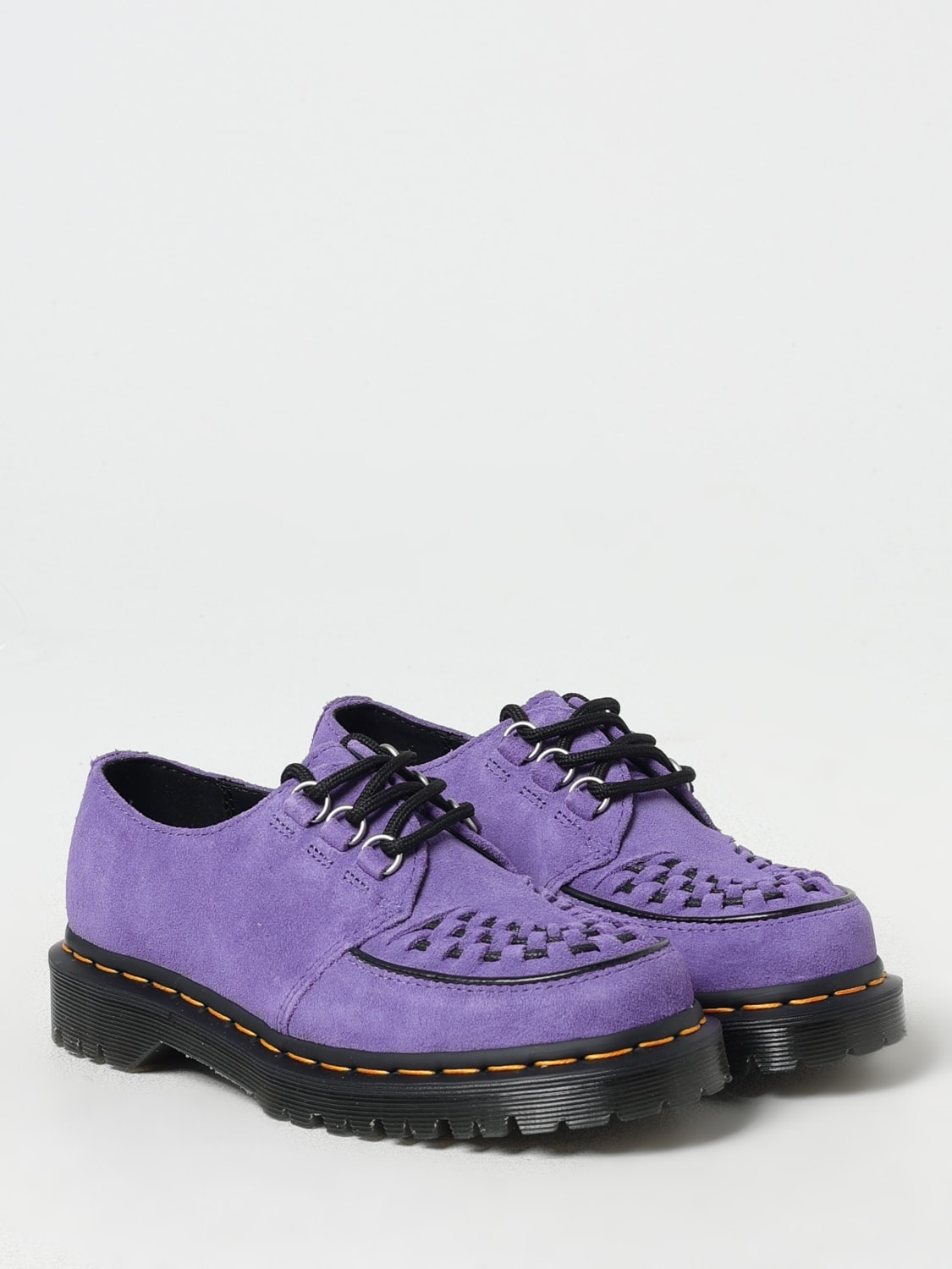 DR. MARTENS STRINGATE: Derby Ramsey Dr. Martens in camoscio con dettaglio intrecciato , Viola - Img 2