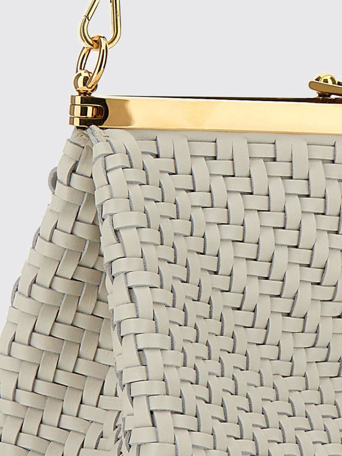 ETRO BORSA A MANO: Borsa a mano Vela in pelle intrecciata Etro, Bianco - Img 3