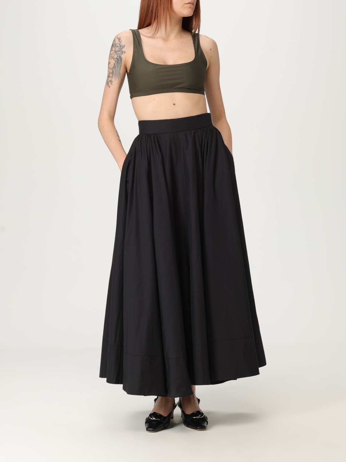 THE ANDAMANE TOP: Top cropped Andamane in jersey , Marrone - Img 2