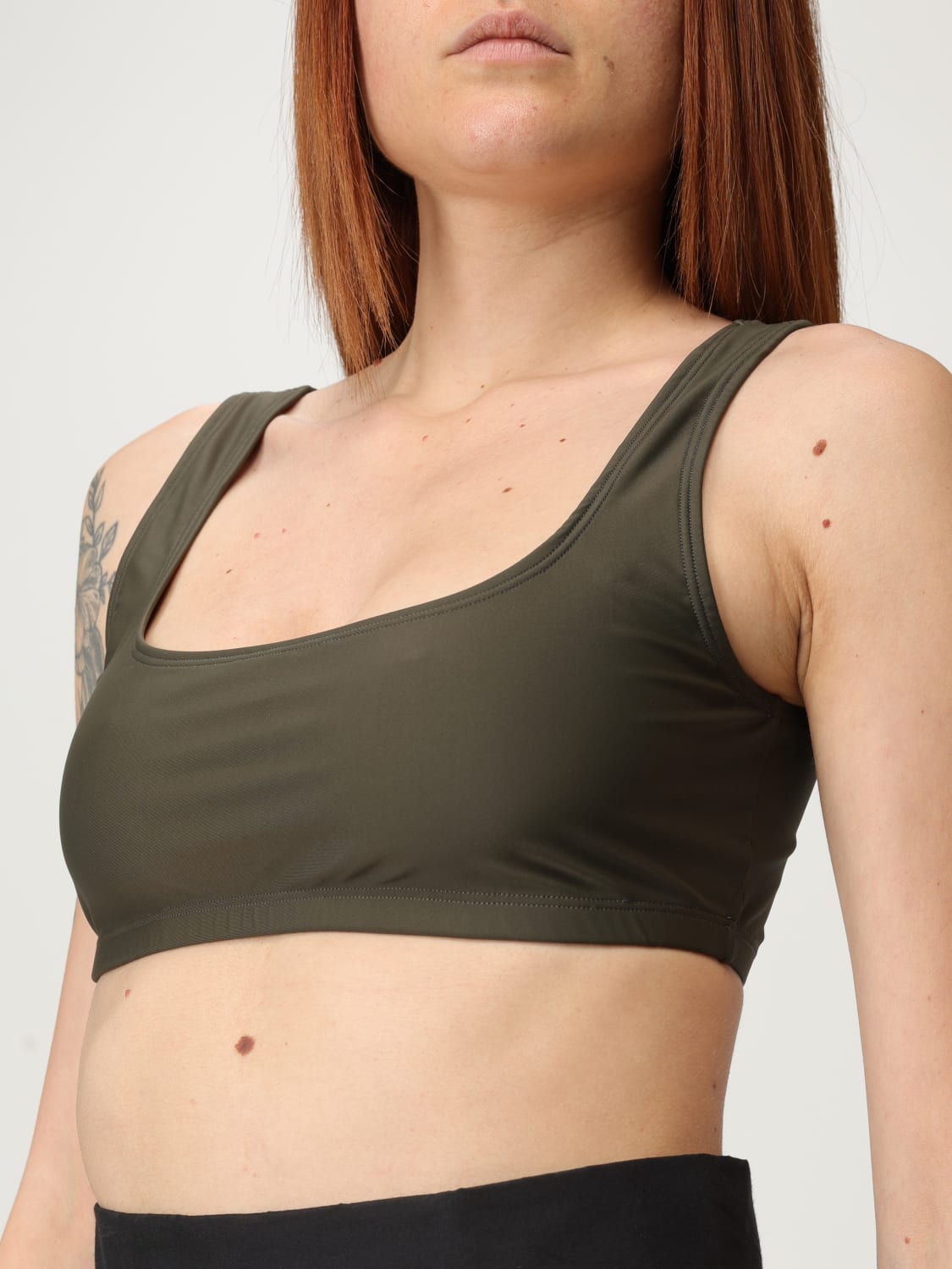 THE ANDAMANE TOP: Top cropped Andamane in jersey , Marrone - Img 4