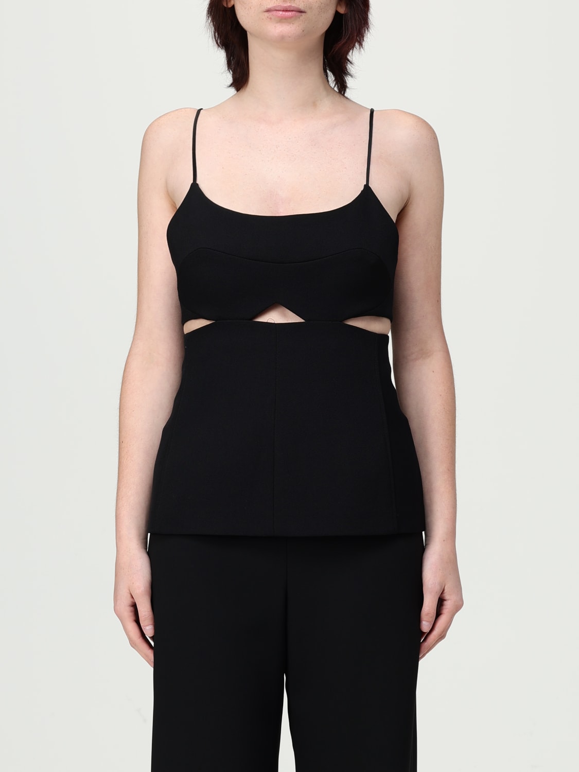 VICTORIA VICTORIA BECKHAM TOP E BLUSE: Top cut-out Victoria Victoria Beckham in misto lana , Nero - Img 1
