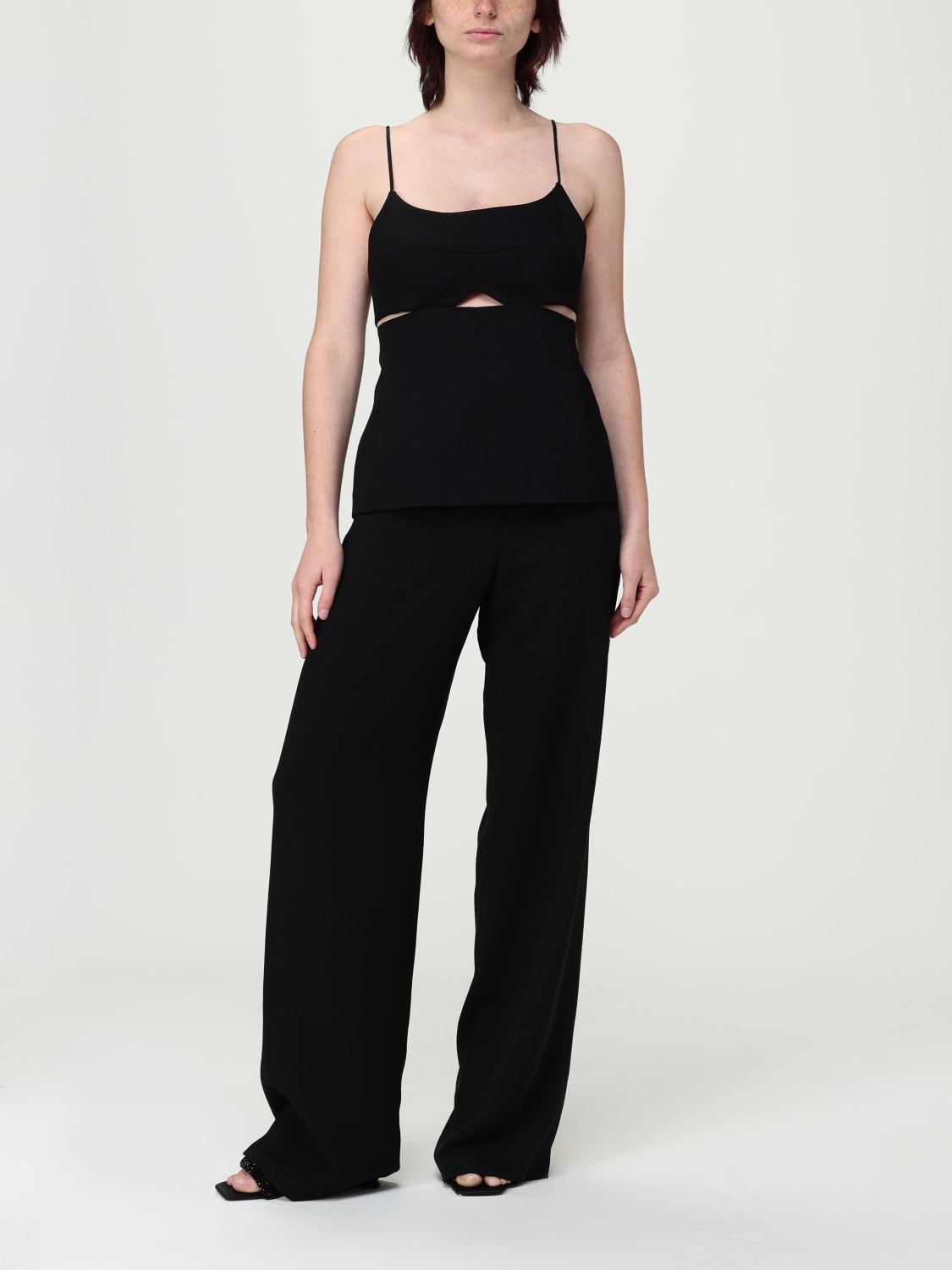 VICTORIA VICTORIA BECKHAM TOP E BLUSE: Top cut-out Victoria Victoria Beckham in misto lana , Nero - Img 2