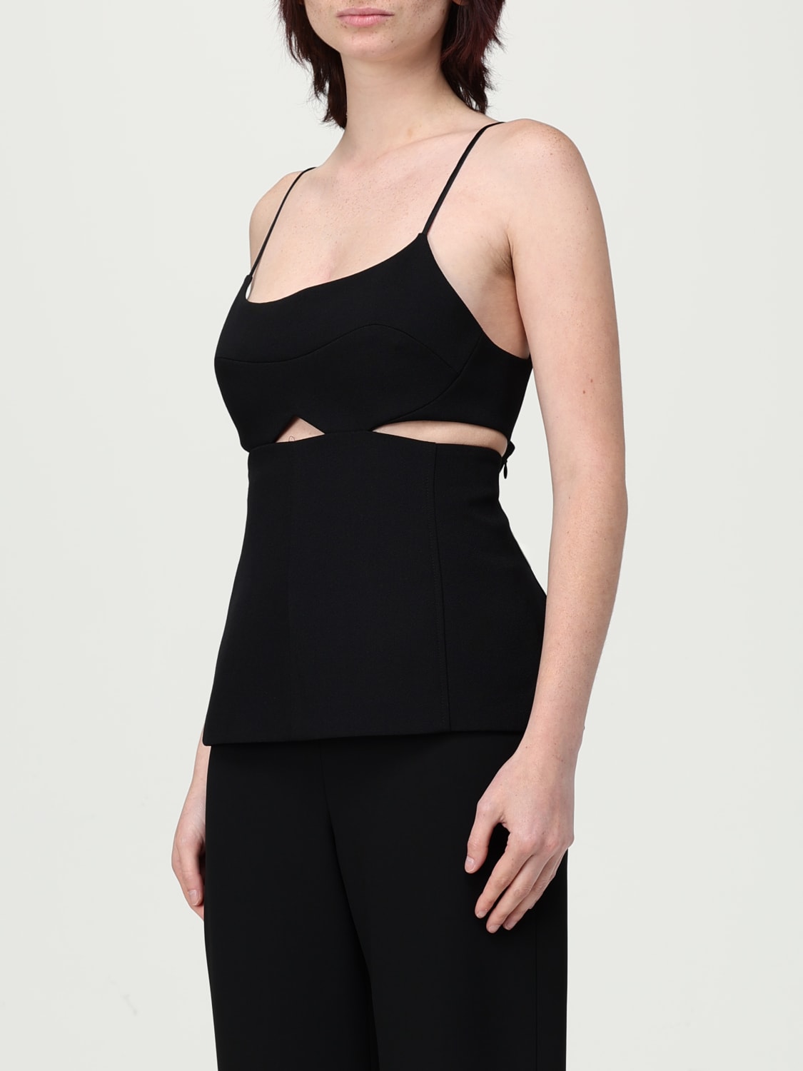 VICTORIA VICTORIA BECKHAM TOP E BLUSE: Top cut-out Victoria Victoria Beckham in misto lana , Nero - Img 4